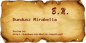 Bundusz Mirabella névjegykártya